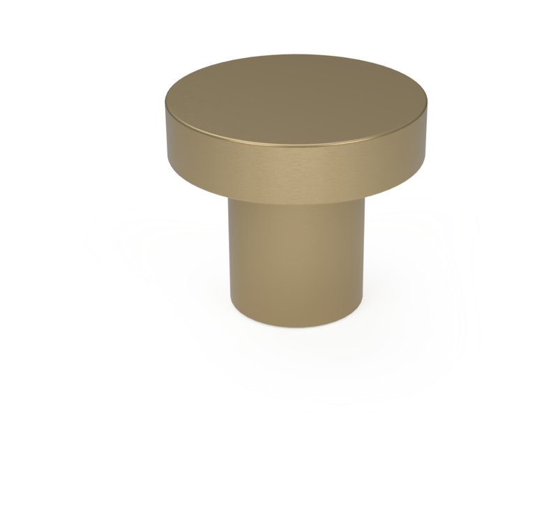 Ponto Knob Handle - Natural Brushed Brass