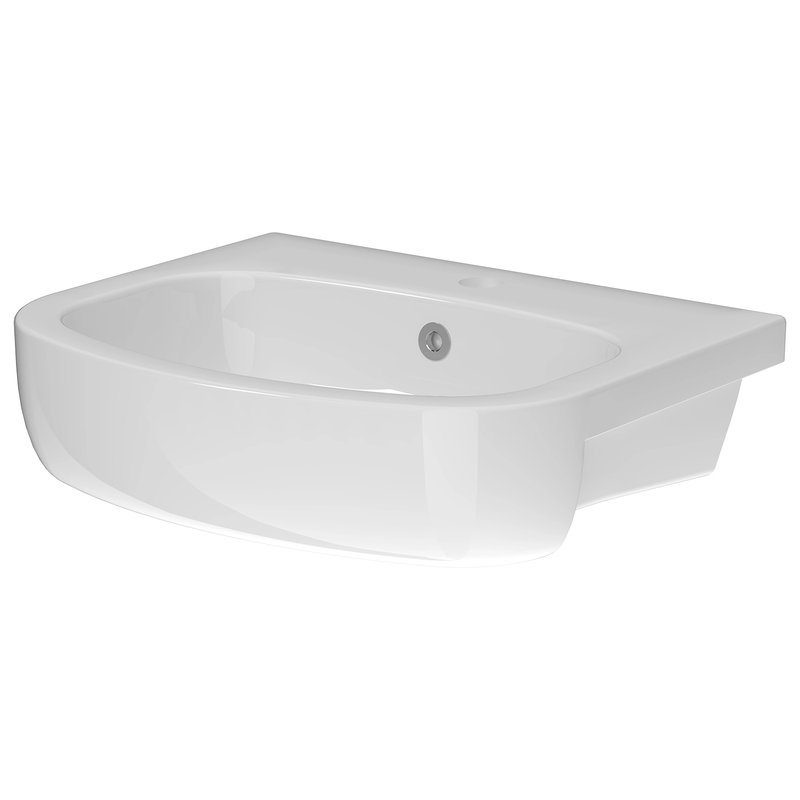 Ribble Semi-Recessed Basin 500 White